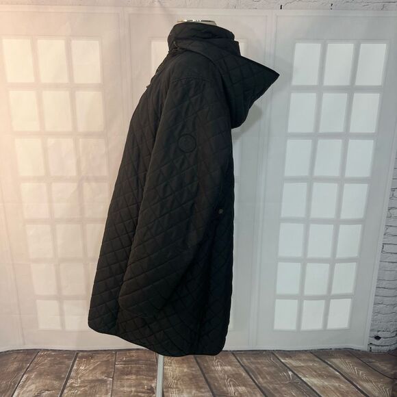 Lauren Ralph Lauren Black Quilted Mid-Length Hooded Puffer Coat Size 1X - Picture 7 of 9